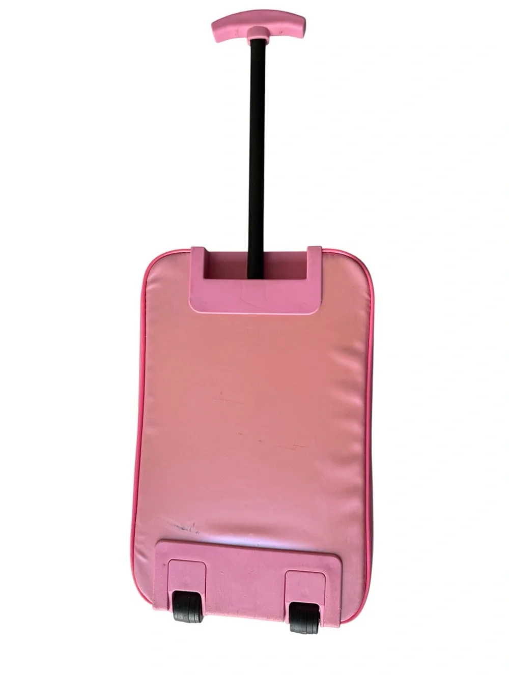 Vintage Y2K Kids Rolling Suitcase Pink Butterfly Flower PVC Carry On Travel Bag